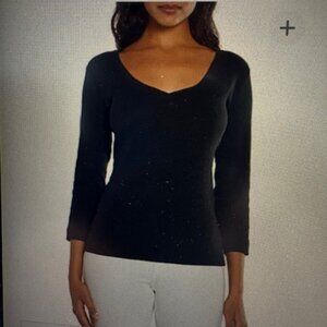 Three  Dots Black Tee Shirt XL (runs small more like M/L)